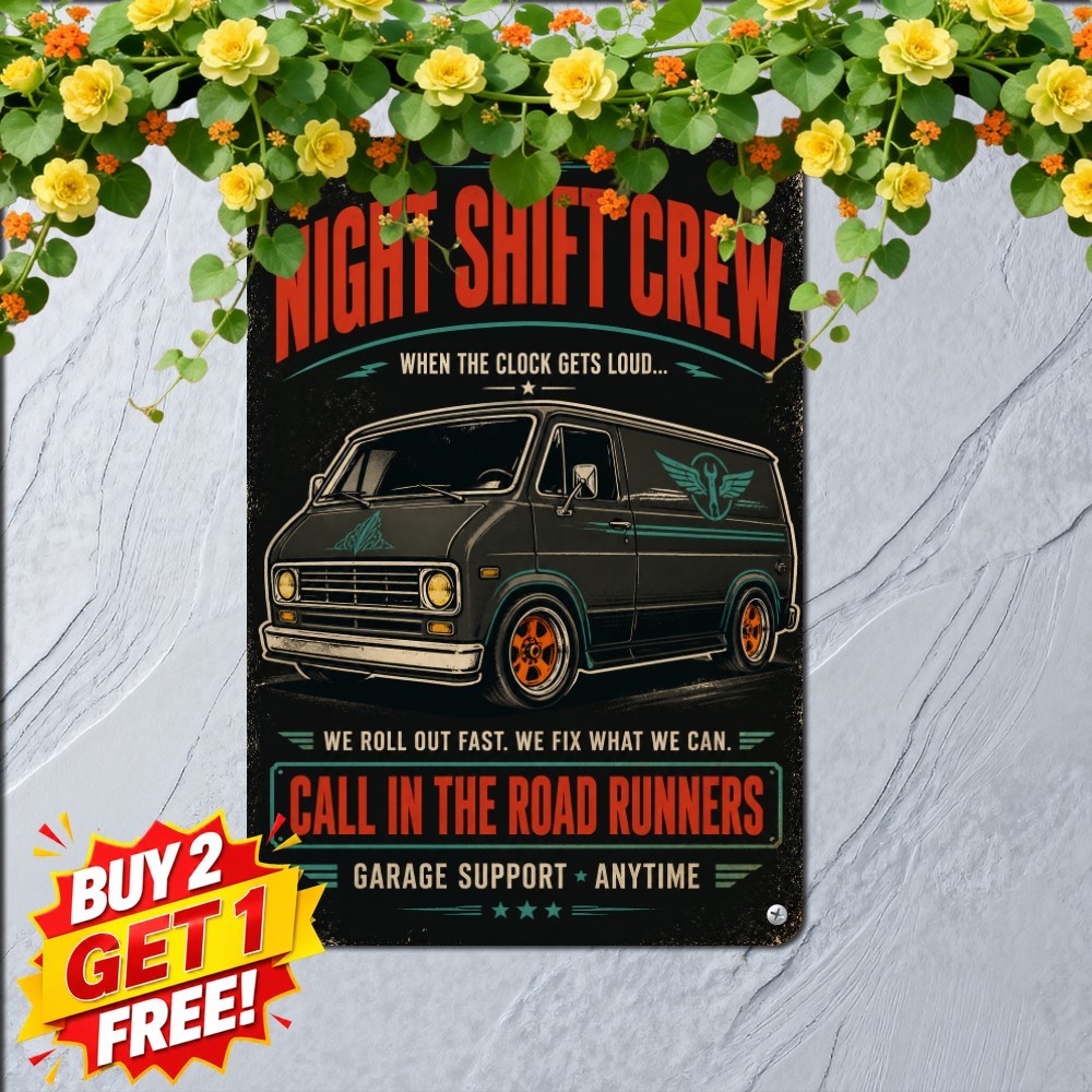 Retro Action Van Tough Hero Team Poster Metal Tin Sign Vintage Cinema Decor