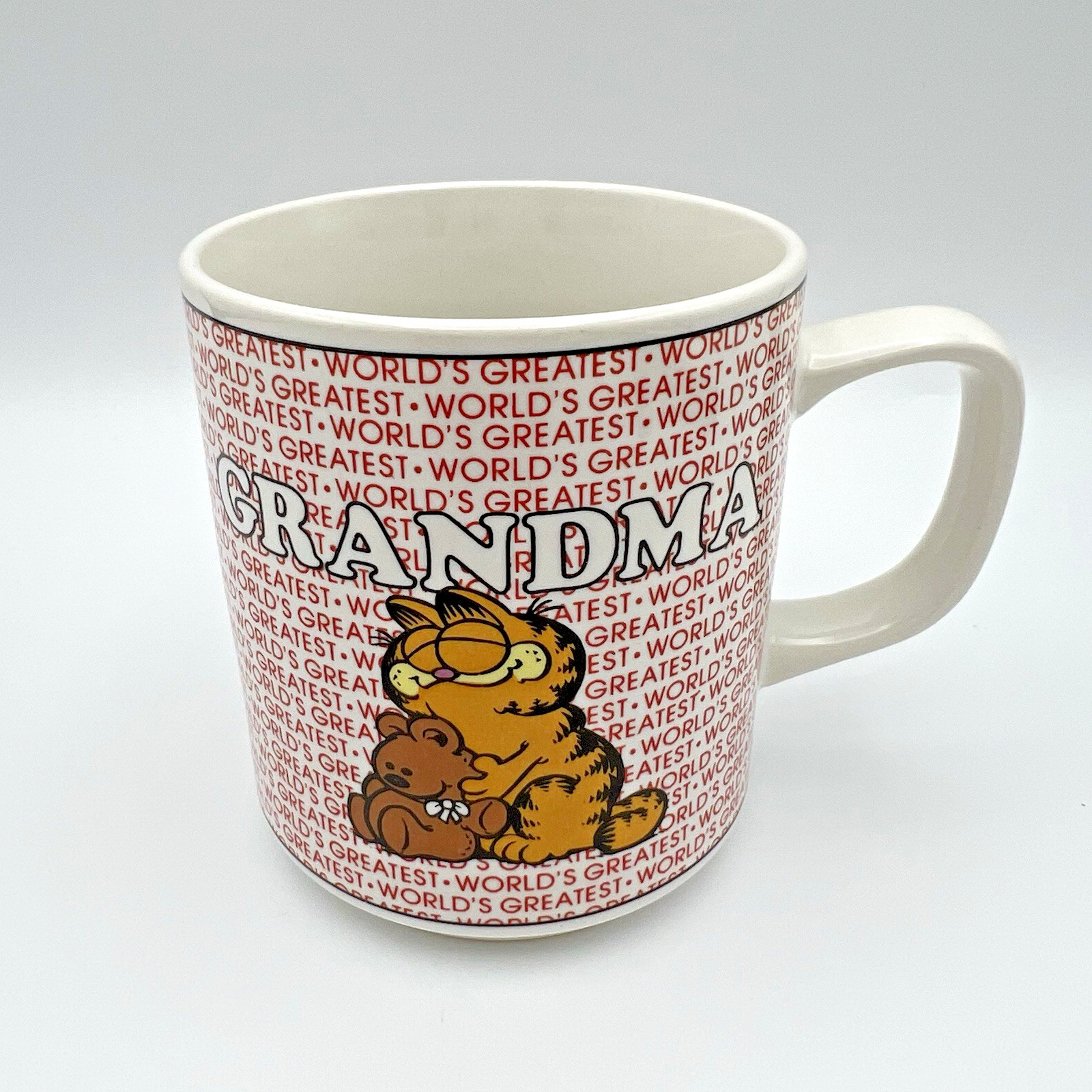 Vintage 1978 Garfield & Pooky WORLD\'S GREATEST GRANDMA Mug Jim Davis Love Hug