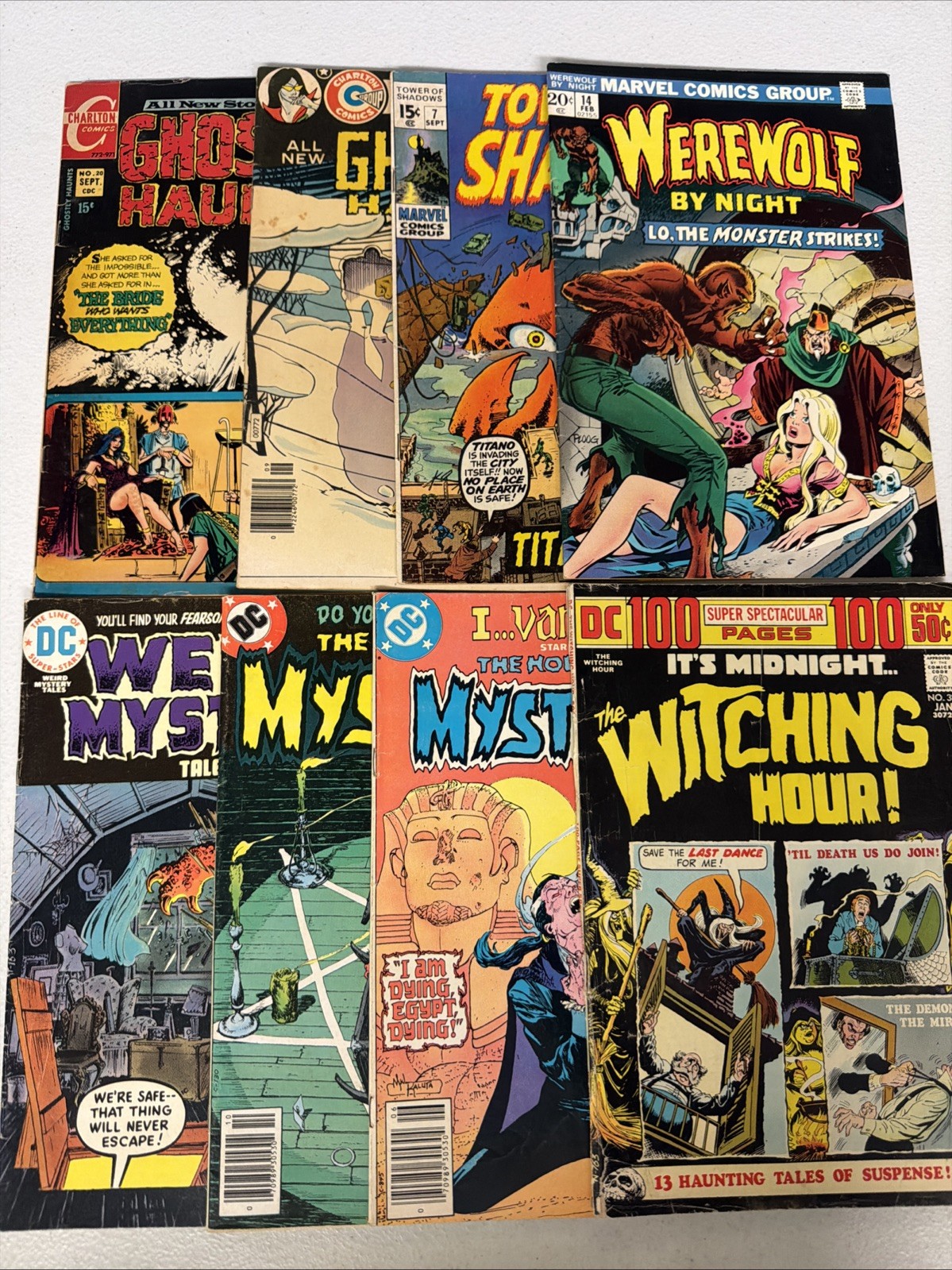 DC Marvel Charlton Bronze Age HORROR Lot 8 Comics 1st Print 1970s Lot #10 *Z3
