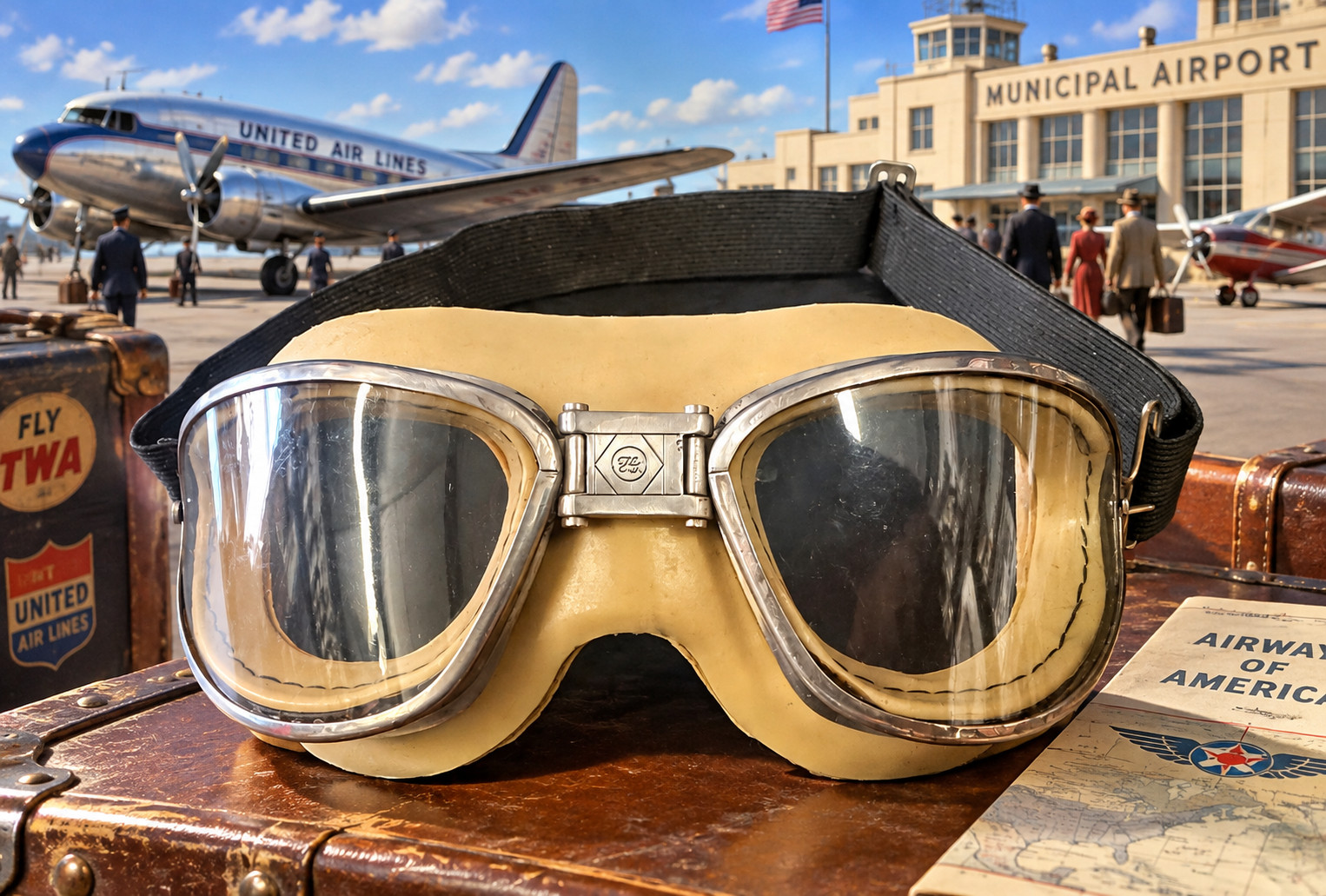 1940 CHAS. FISCHER CIVIL MKII FLYING GOGGLES