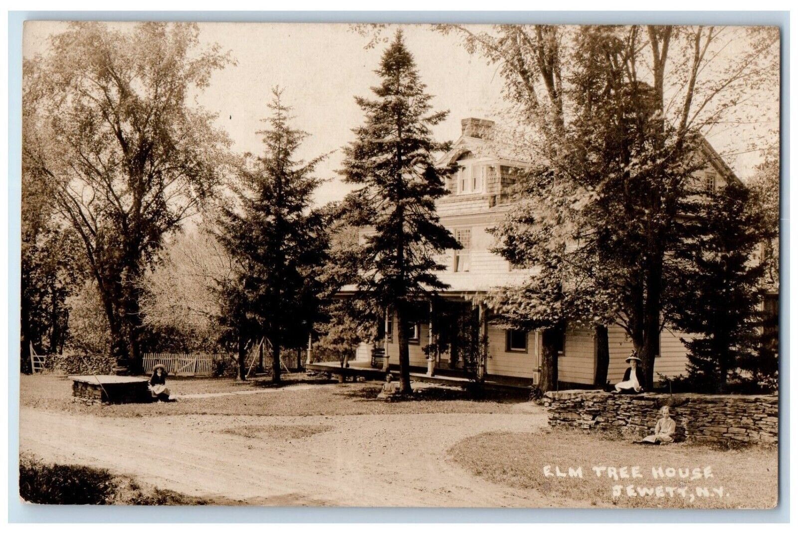 c1910\'s Elm Tree House Dirt Road Jewett New York NY RPPC Photo Antique Postcard