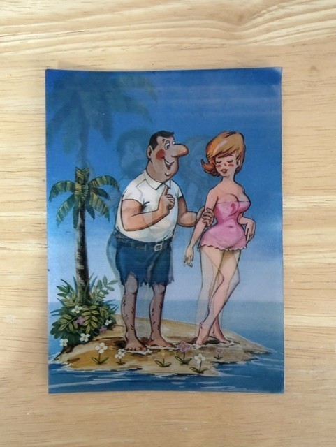 Vintage 1960s 3D Lenticular Risque Pinup Postcard Made In Japan-Wonder Company
