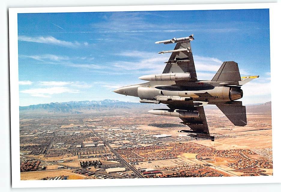 Postcard F-16 Pilot Over Northern Las Vegas Nellis Air Force Base