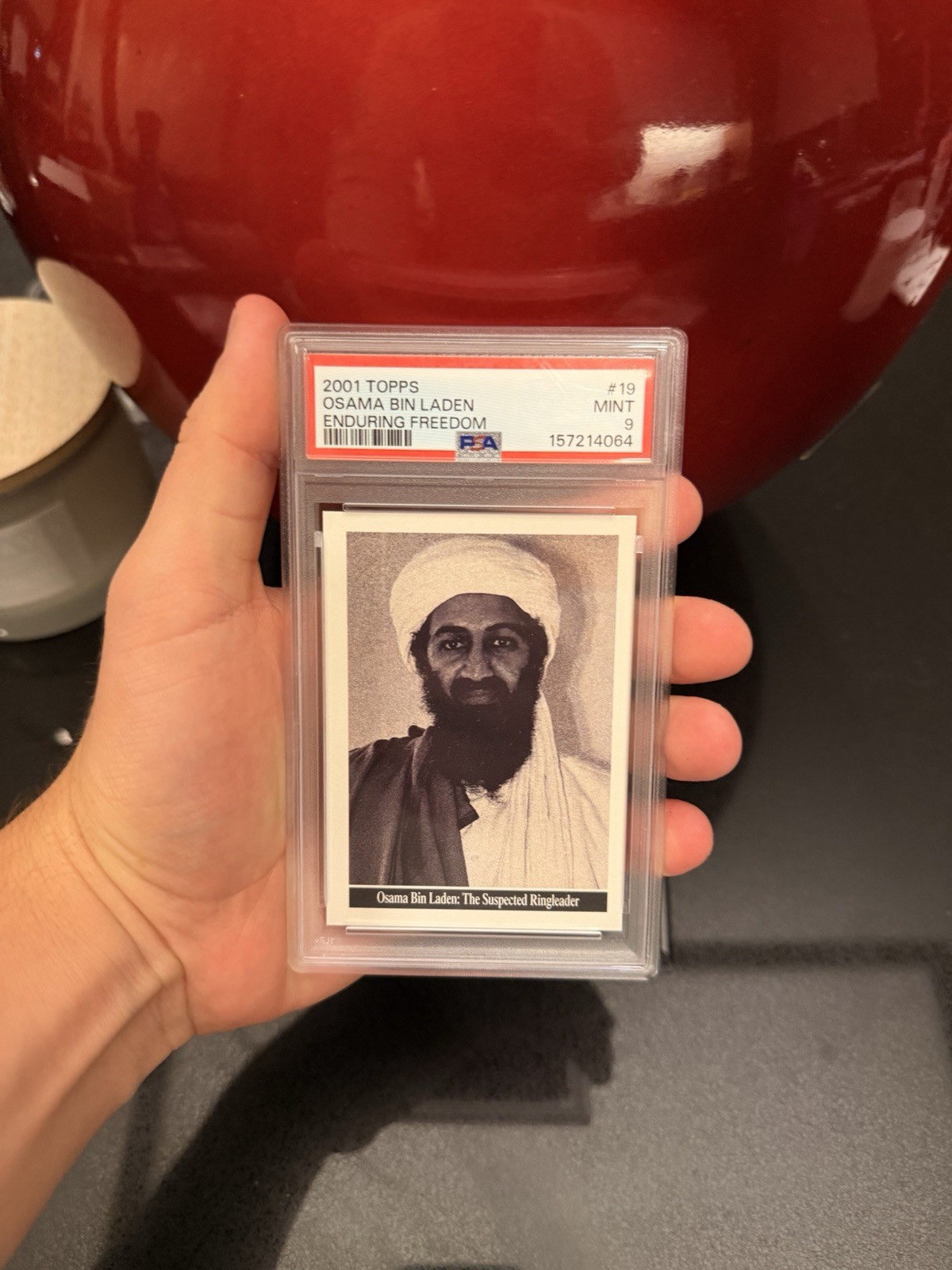 2001 TOPPS ENDURING FREEDOM #19 OSAMA BIN LADEN PSA 9