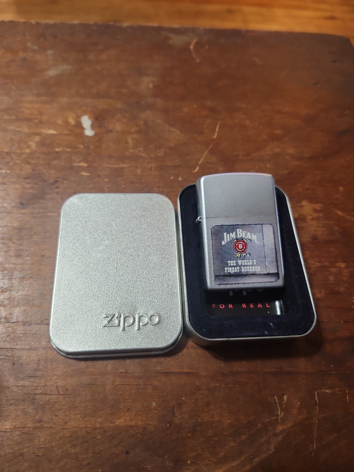Zippo 21018 Jim Beam Rosette Satin Chrome New 2006