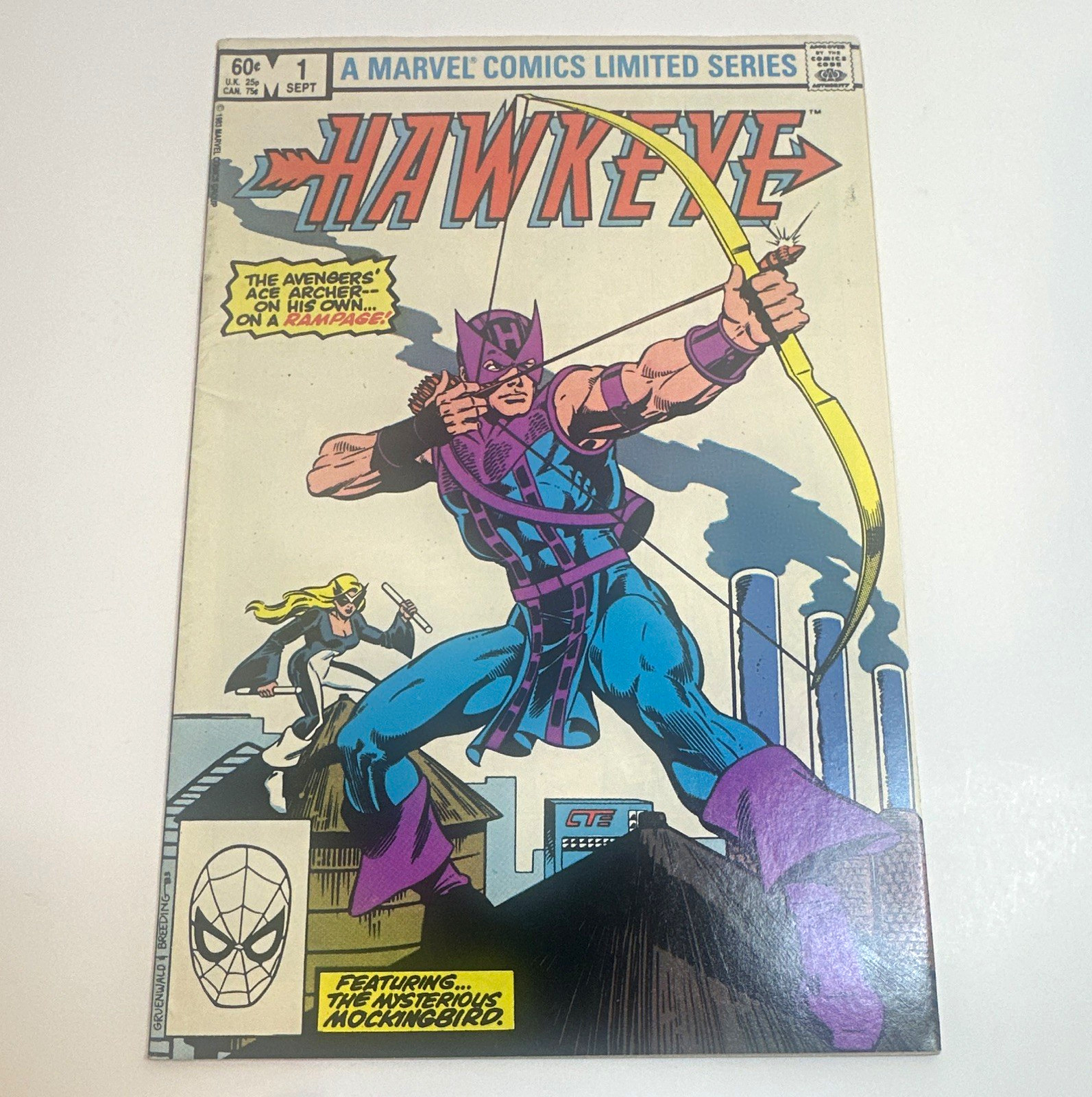 Marvel Hawkeye #1 1983 Direct Bronze Age Avengers Mark Gruenwald Mockingbird