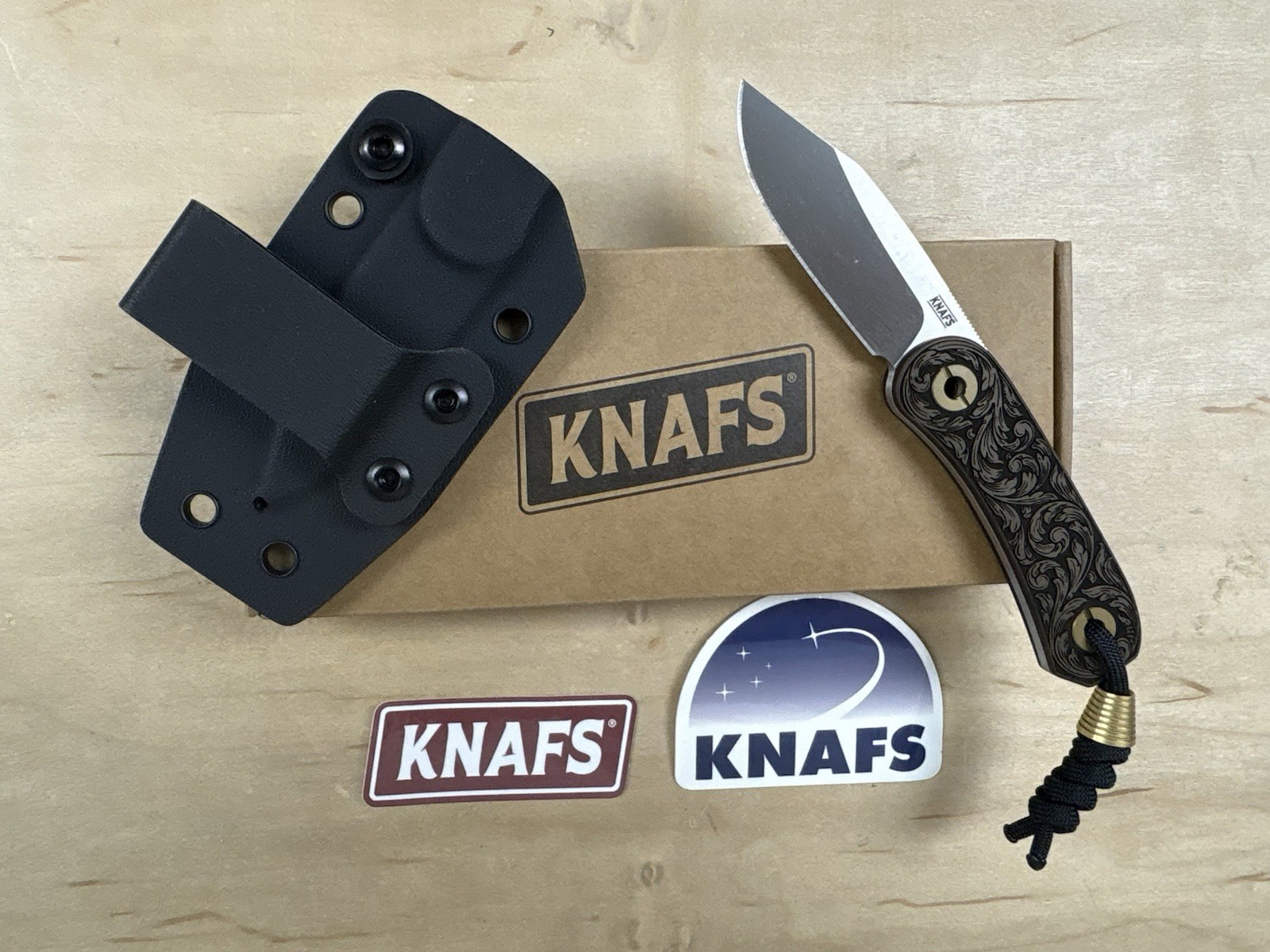 Knafs Limited Edition Lander 4 - Filigree Paper Micarta - Clip Point S35VN