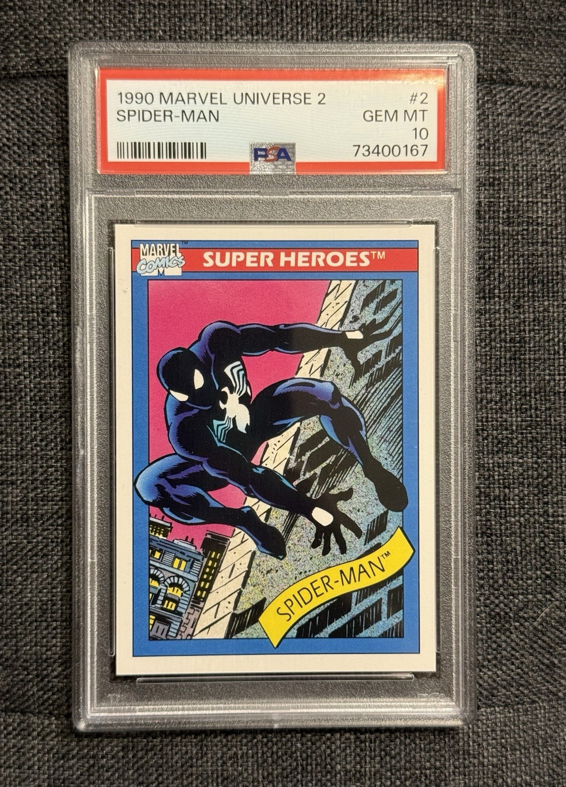 1990 MARVEL UNIVERSE #2 SPIDER-MAN PSA 10