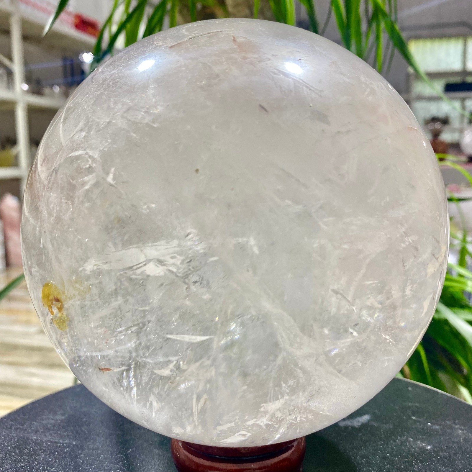 10.58LB white crystal transparent quartz crystal ball Reiki repair