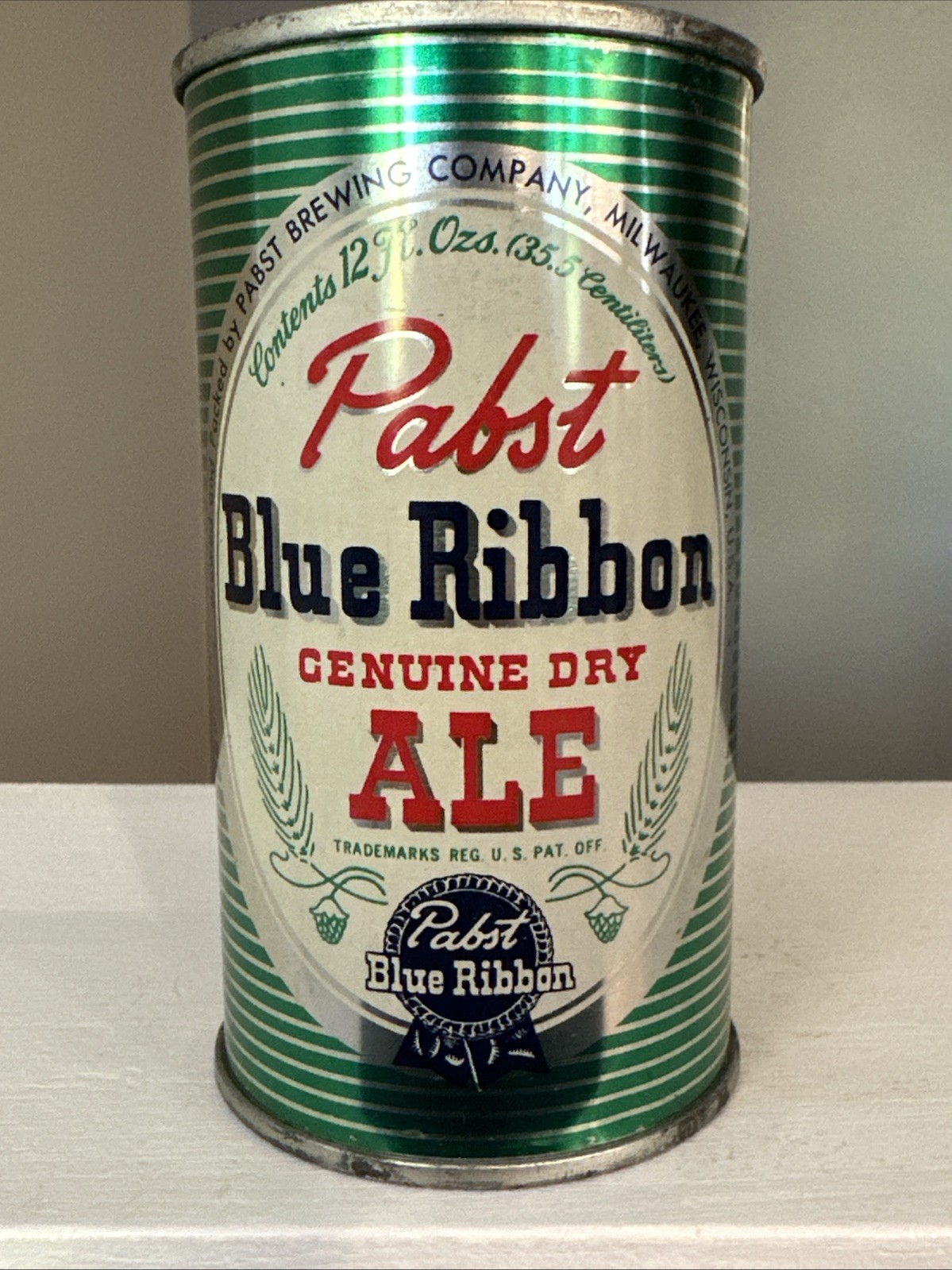 Stunning Pabst Blue Ribbon Ale 12oz Flat Top Beer Can Pabst Brewing Milwaukee WI
