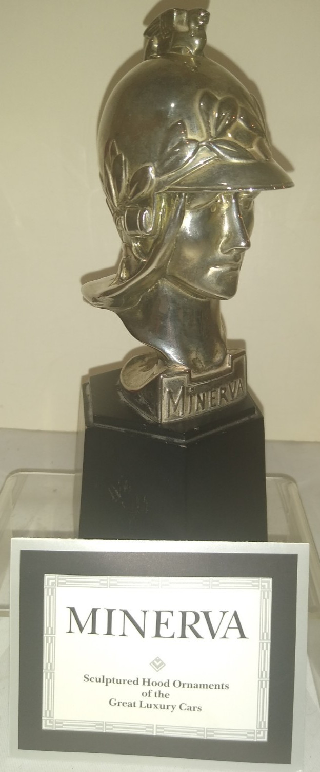 1987 FRANKLIN MINT 1922-33 MINERVA CAR MASCOT SCULPTURE HOOD ORNAMENT LIMITED