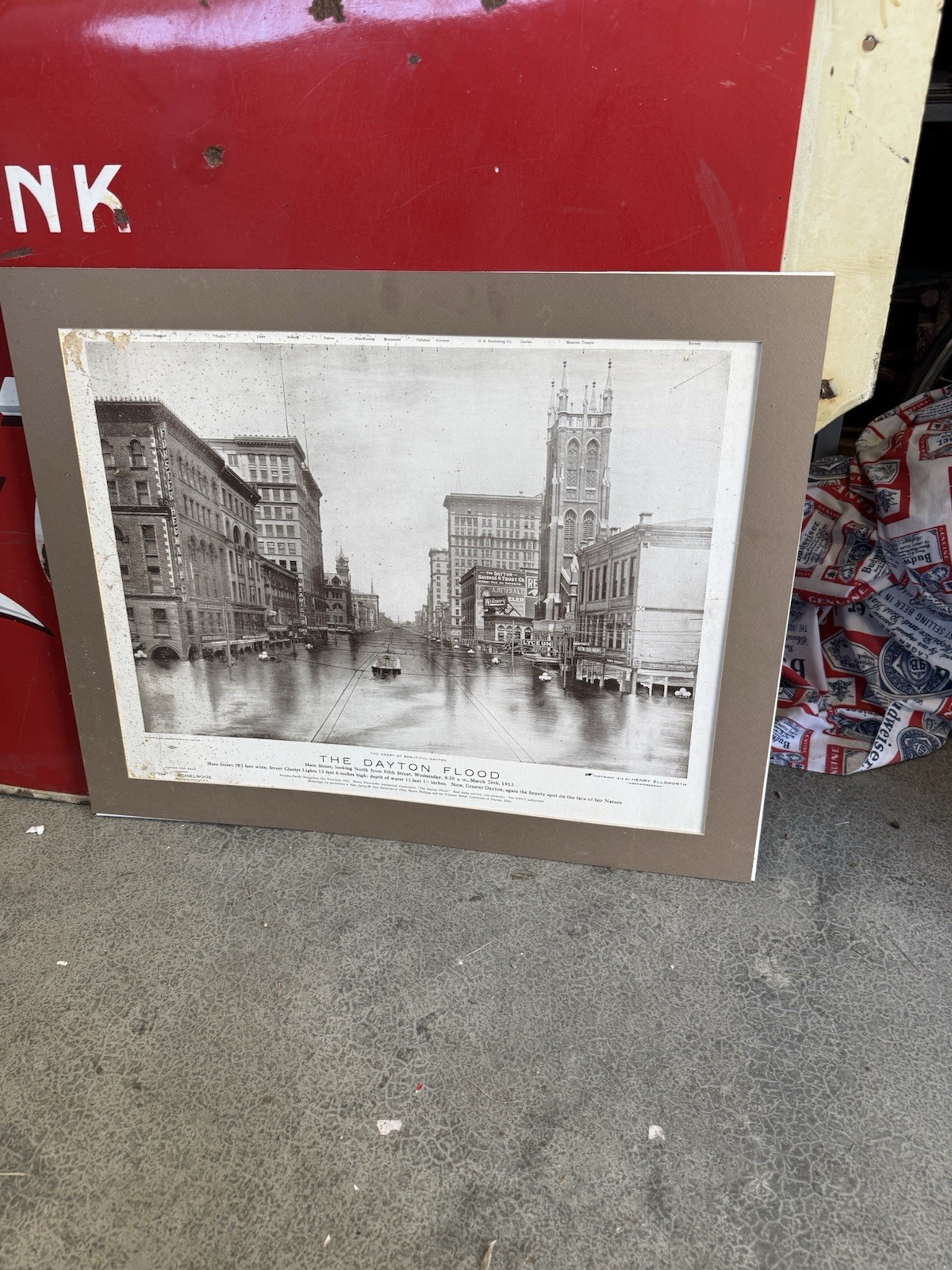 1913 Dayton Flood Print Henry Ellsworth Original Photograph Matted Historic Ohio