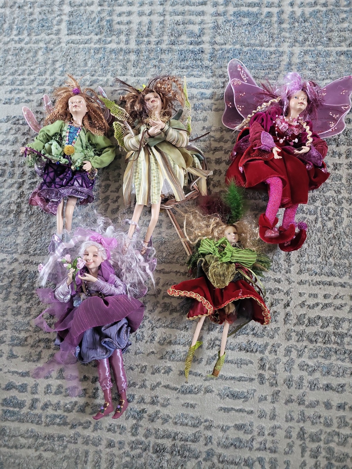 WINWARD Fairy Elf Pixie Enchanted Angel Winged Dolls Figurine Lot Of 5
