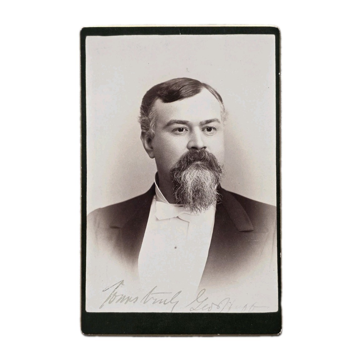 1890 Pennsylvania Congressman George Franklin Huff Signed Cabinet Card Photo CDV