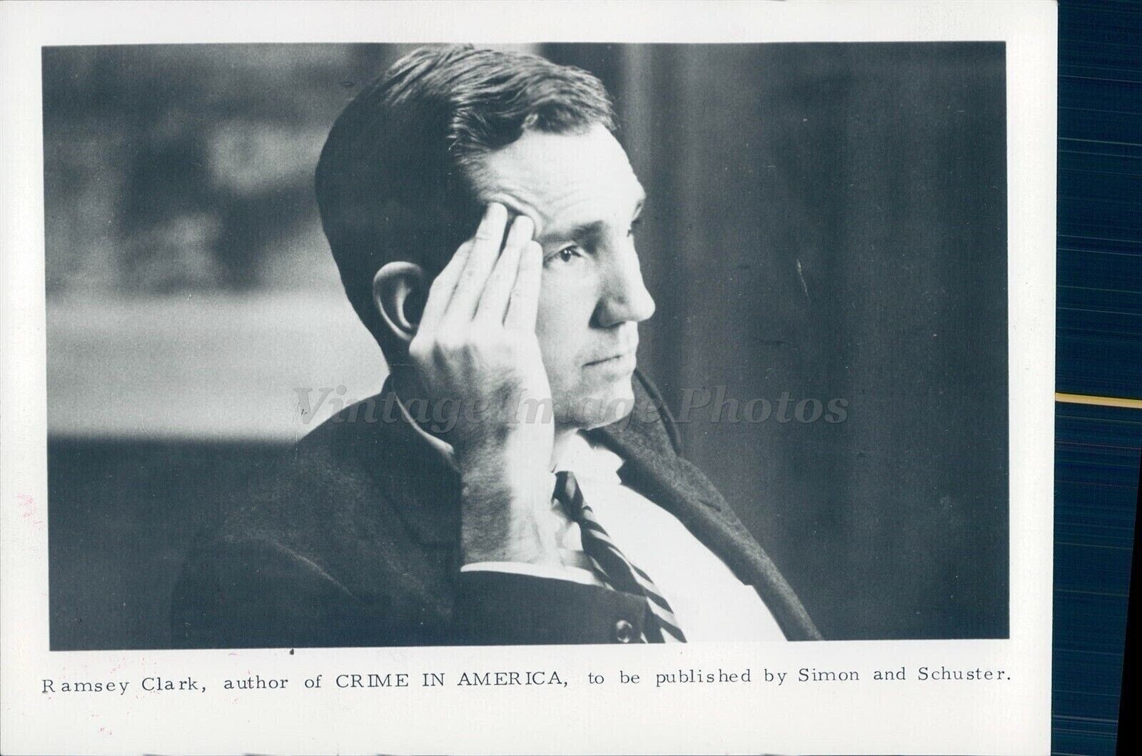 1970 Press Ramsey Clark Author Crime America Simon Schuster Business Photo