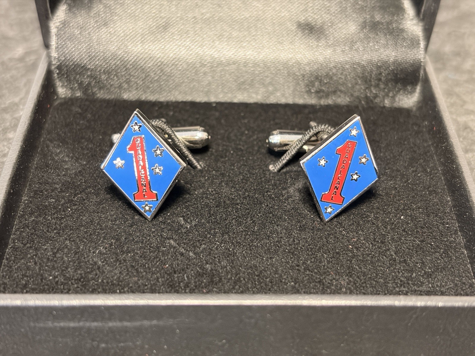 1st Marine Division Guadalcanal Cuff Links – Silver-Tone Pair Limited Stock