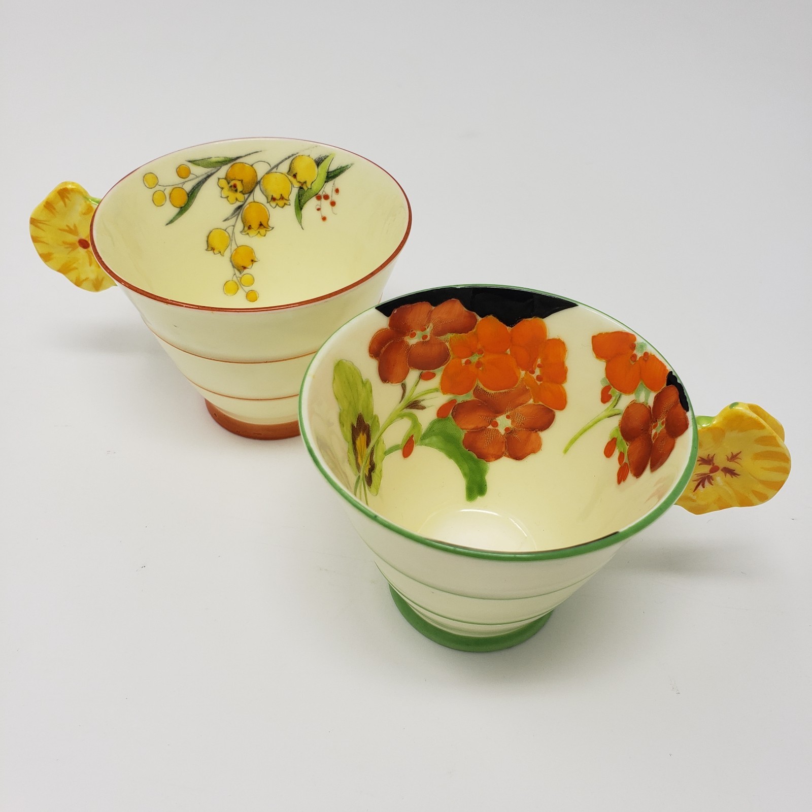 Paragon Fine Bone China Vintage Tea Cups with Flower Handle Set of 2