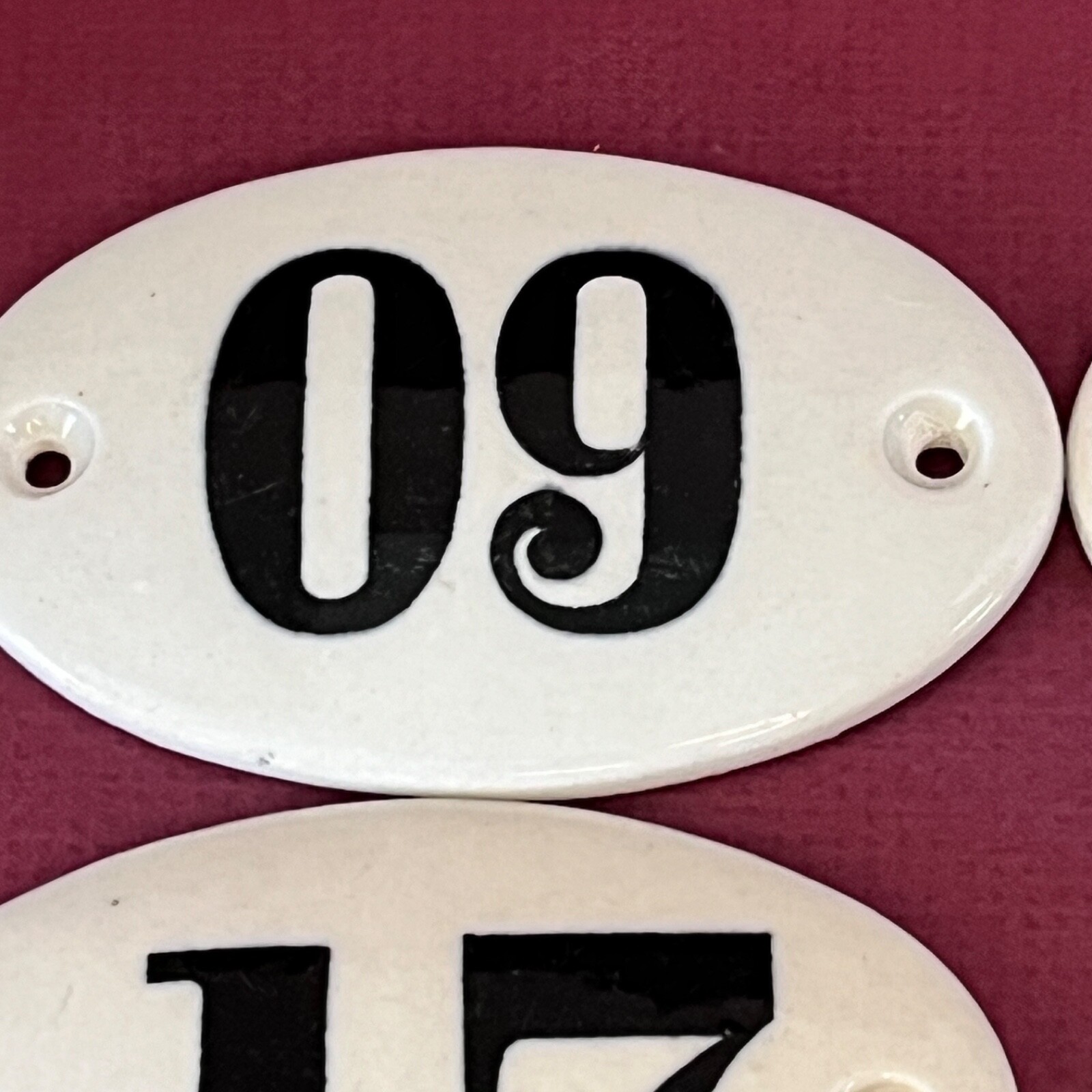 VINTAGE Reclaimed PORCELAIN SIGN PLATE 9 33 43 54 72 133 149 150 176 181 SL