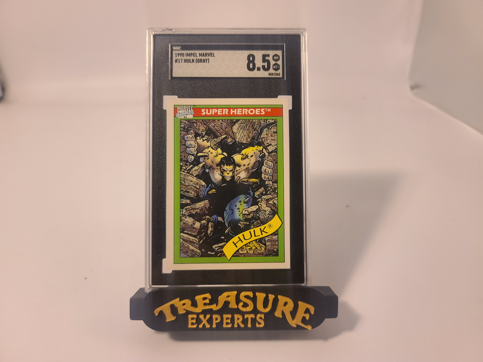 1990 Imp[el Marvel #17 Hulk (Gray) Rookies Marvel Comics Card SGC 8.5 NM-MT +