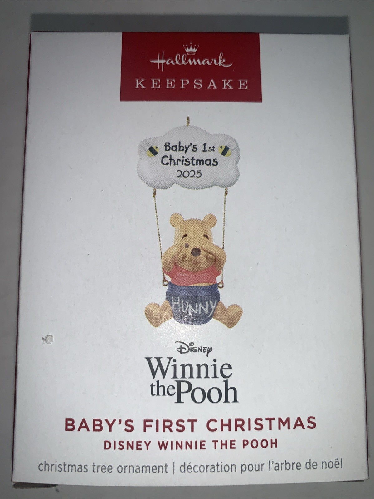 RARE SOLD OUT Hallmark 2025 Winnie The Pooh BABY'S FIRST CHRISTMAS Ornament NMIB