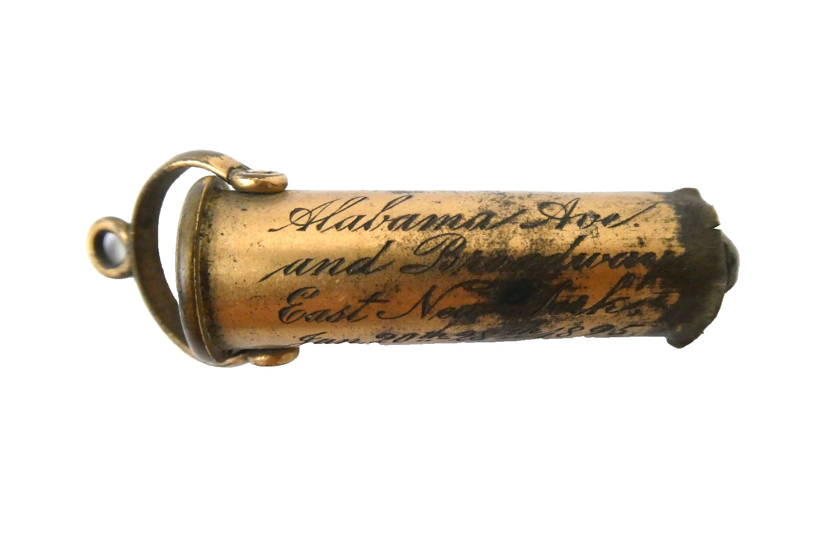 Antique UMC 50 XL Cartridge Case Charm East New York Alabama Ave Broadway 1895