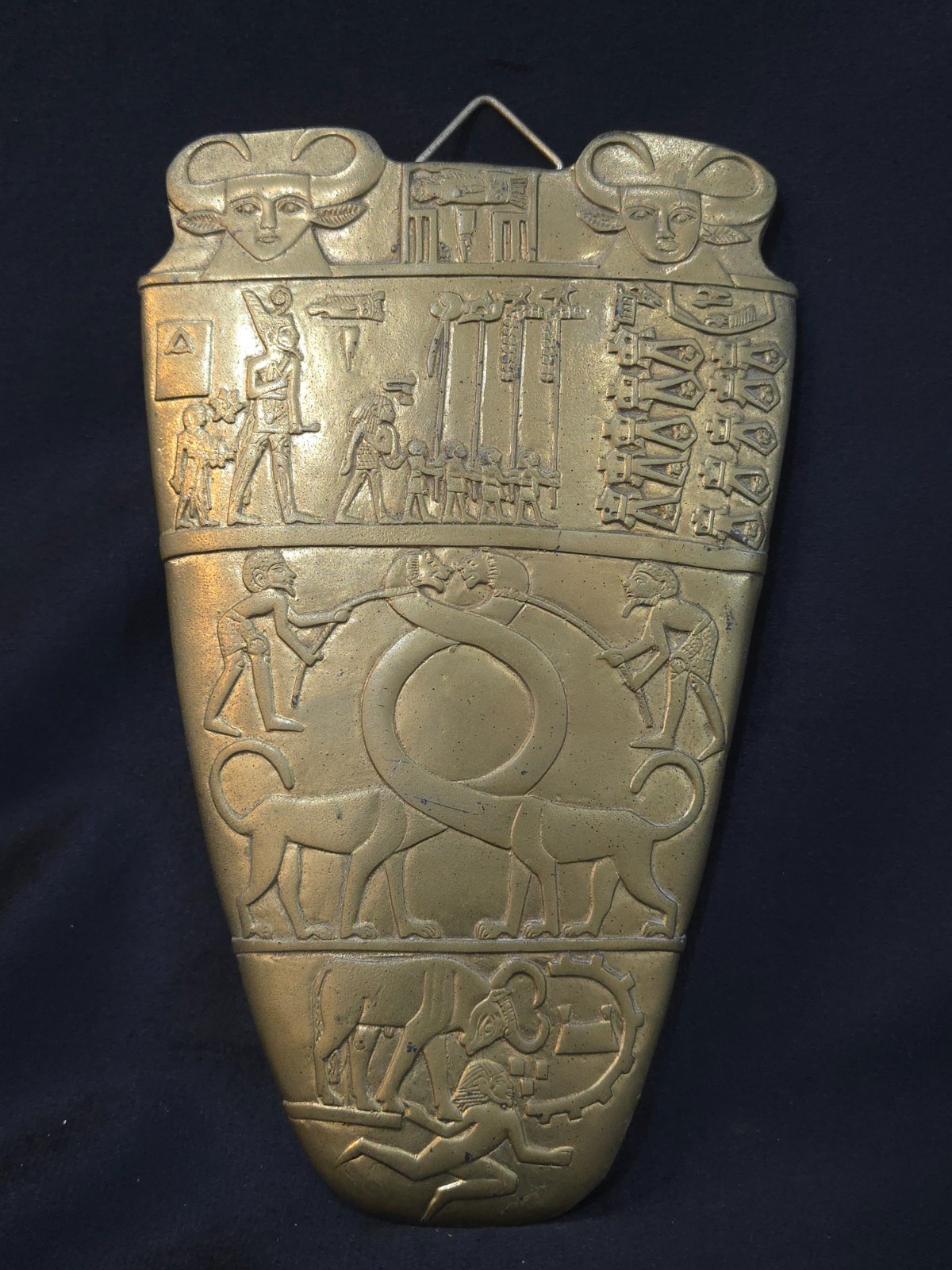 Authentic Ancient Egyptian Antiques Narmer Palette Stone Plaque Double Sided BC