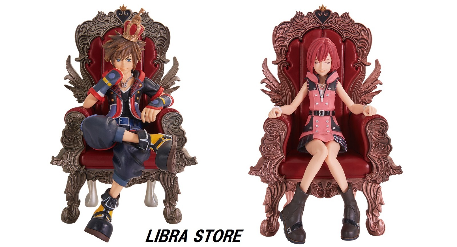 RARE Kingdom Hearts 20th Anniversary Sora Kairi Statue Figure Set of 2 from JPN
