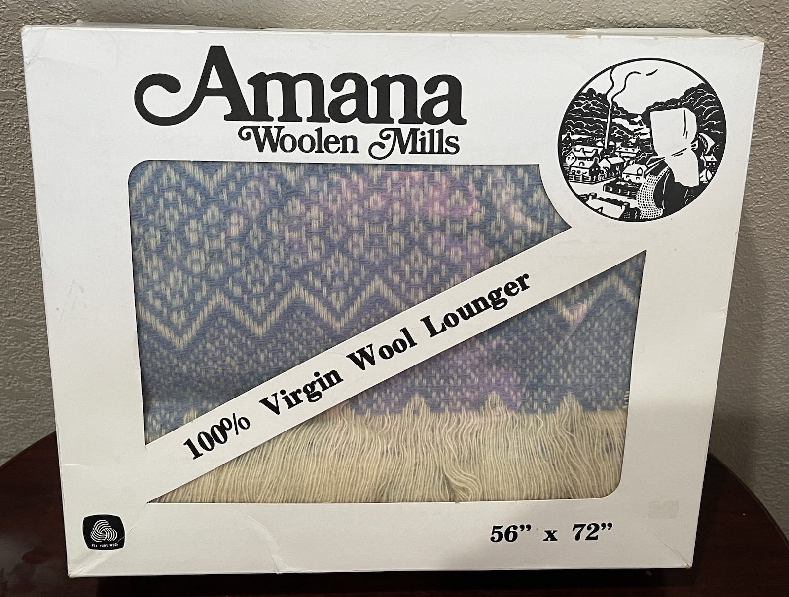 Vintage Amana Woolen Mills Throw Blanket 100% Wool New 56