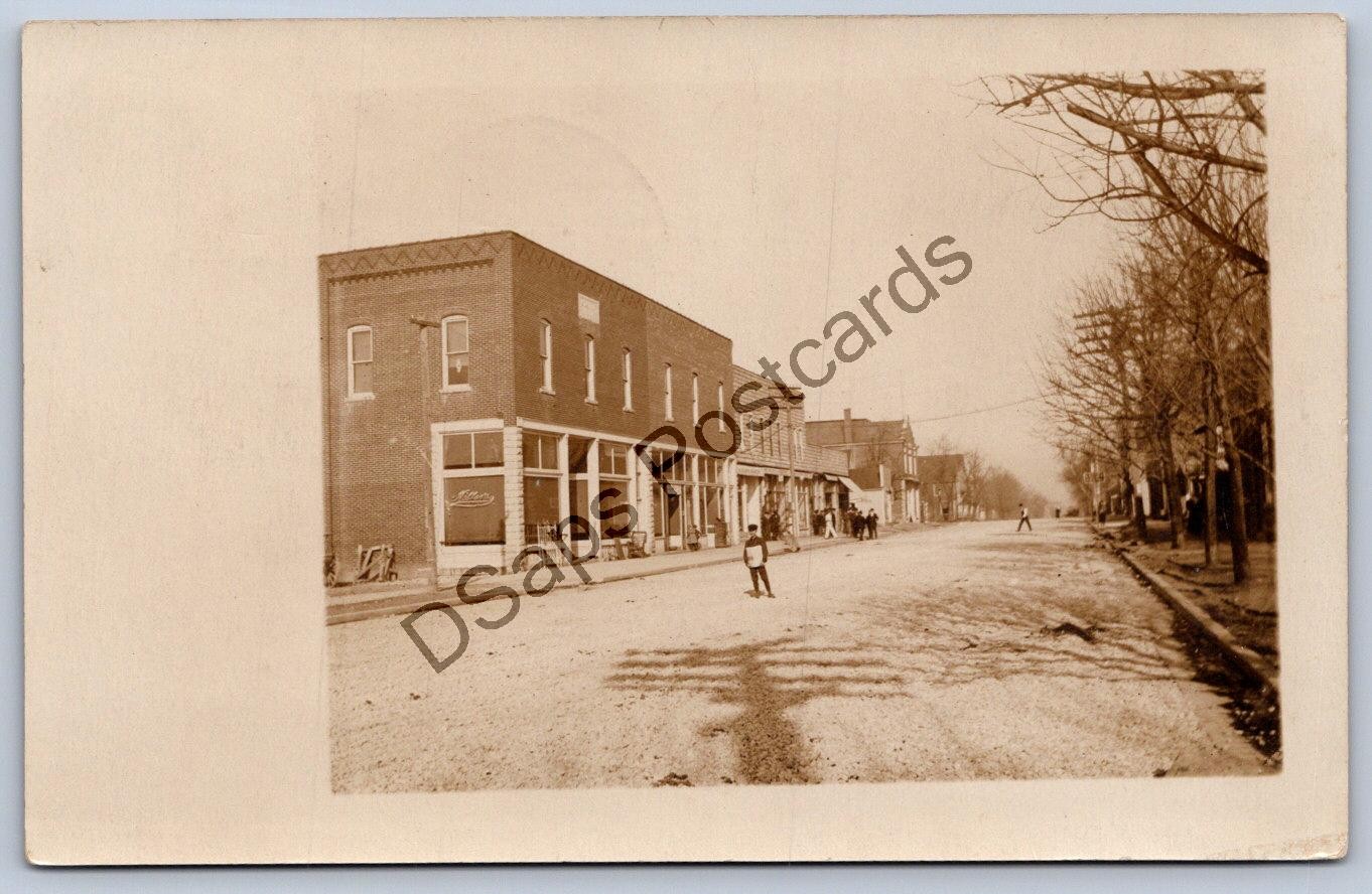 JH23/ Delphos Ohio RPPC Postcard c1910 Main Street Stores  45