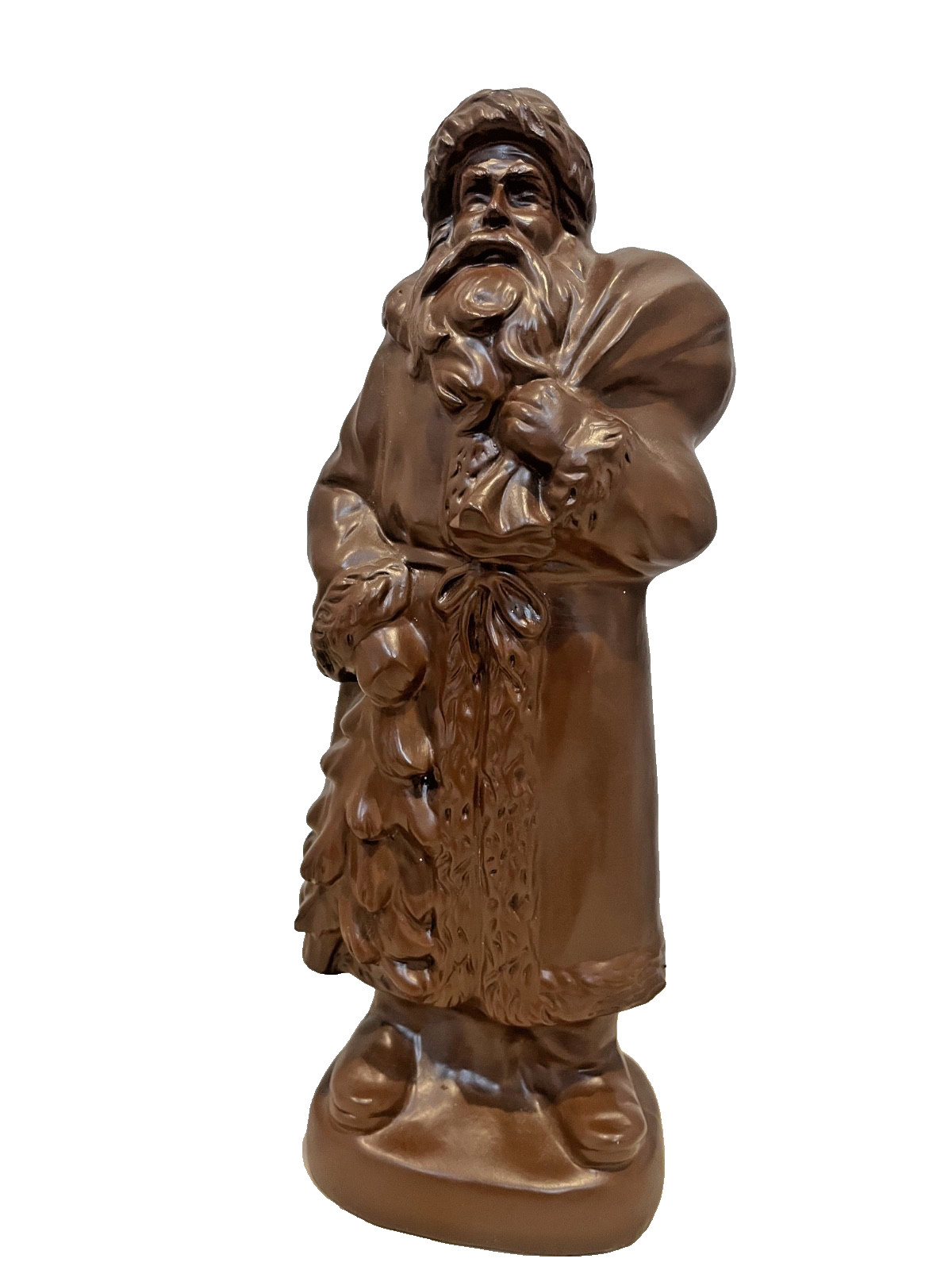 Composite/Wood Faux Chocolate Santa Claus Figure 12”  Christmas Decoration