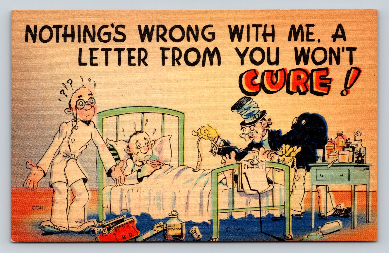 Nothing's Wrong With Me A Letter From You Won't Cure VINTAGE Postcard
