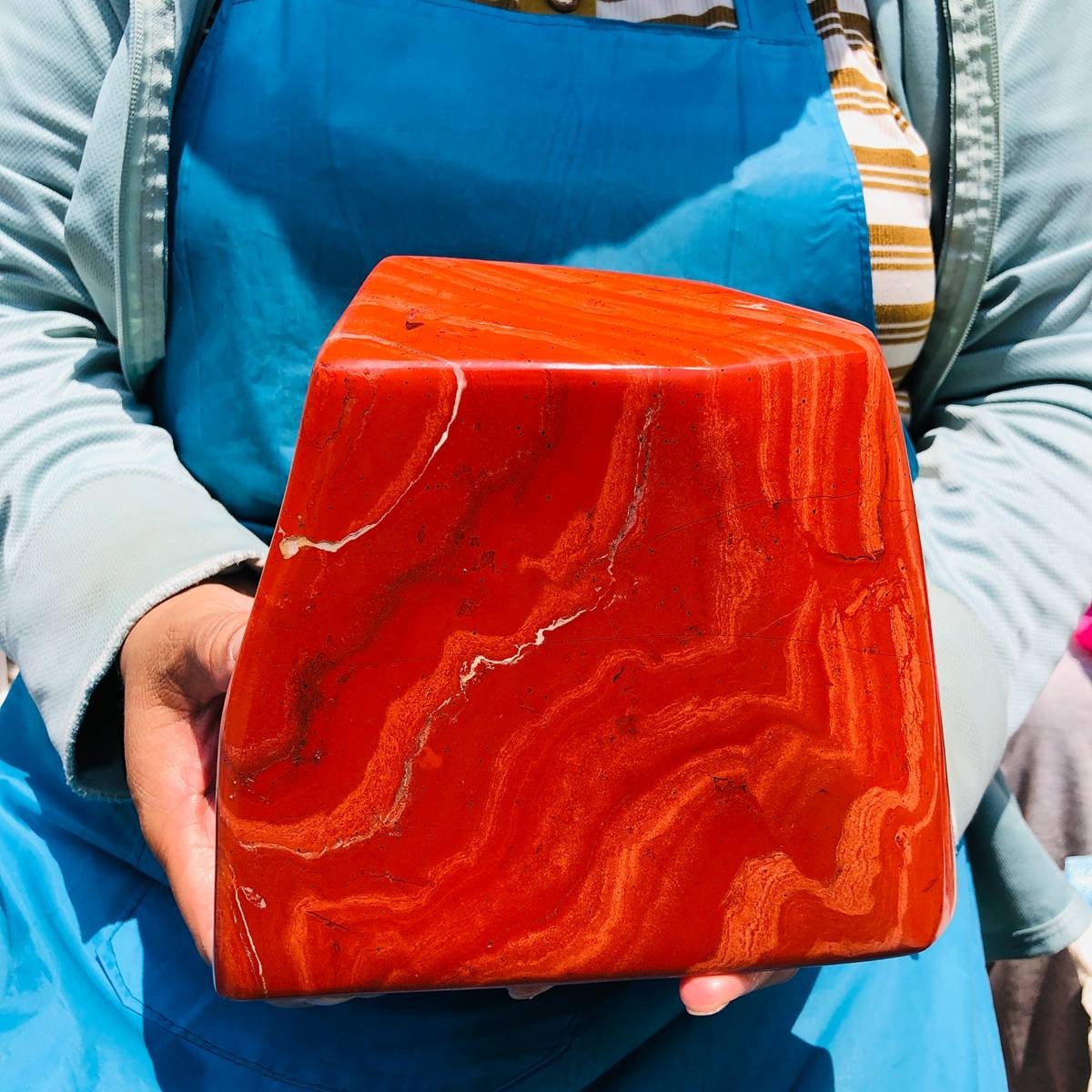 9.08LB TOP Natural Red jasper Quartz Crystal mineral specimen Healing Decoration