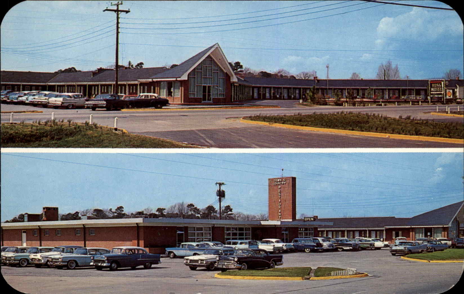 Swift North Carolina NC NC Town & Country Resaurant Cars c1950s-60s Postcard