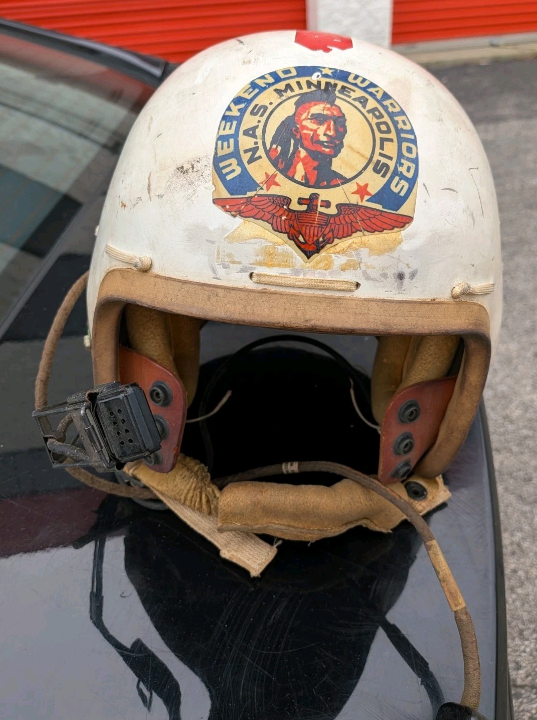 Vintage 1950s USAF P-1B  Jet Pilot Flight Helmet NAS Minneapolis Weekend Warrior