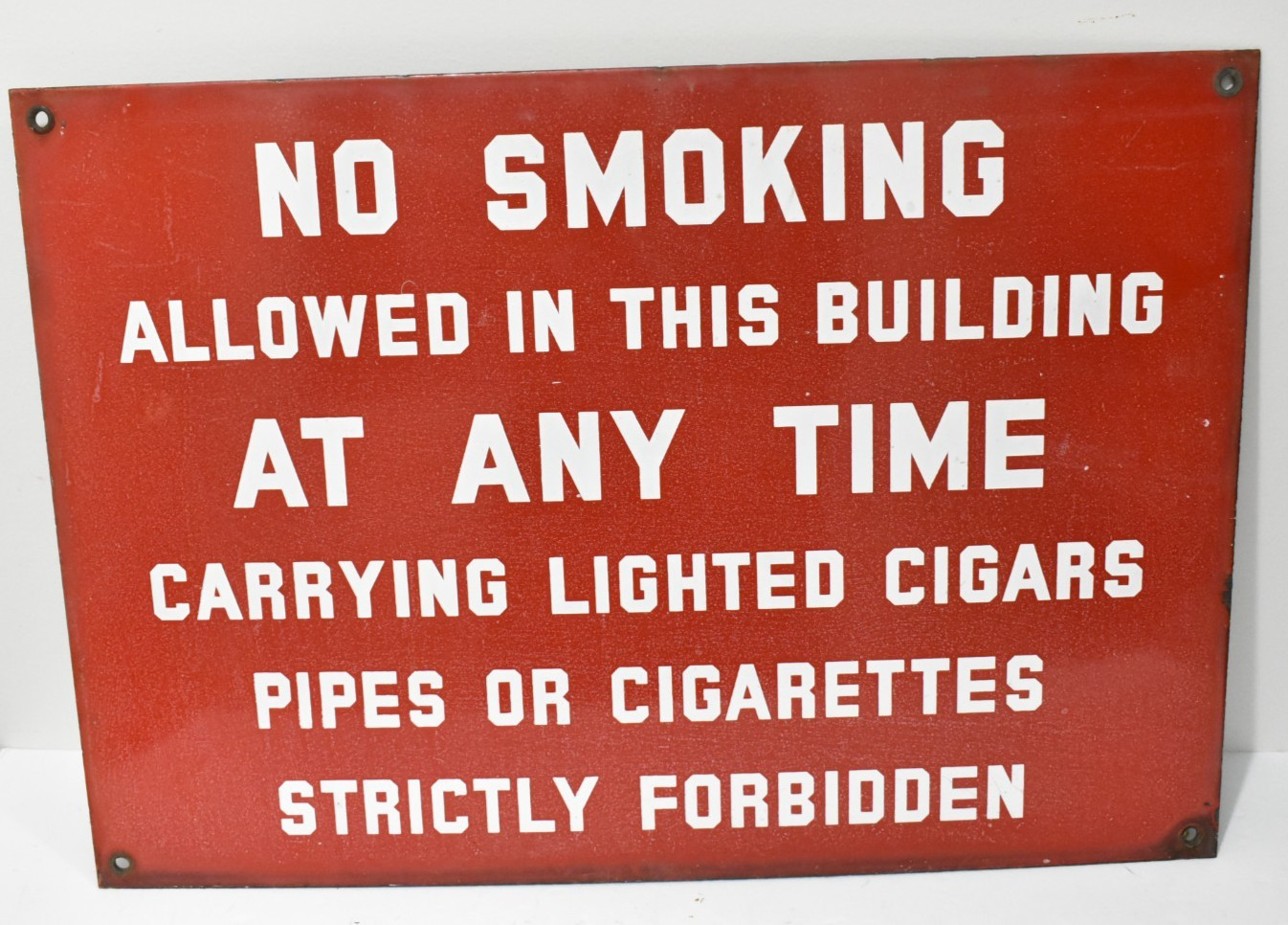 Vintage NO SMOKING Shop Sign Antique Industrial Metal Gas Station Sign 20X14