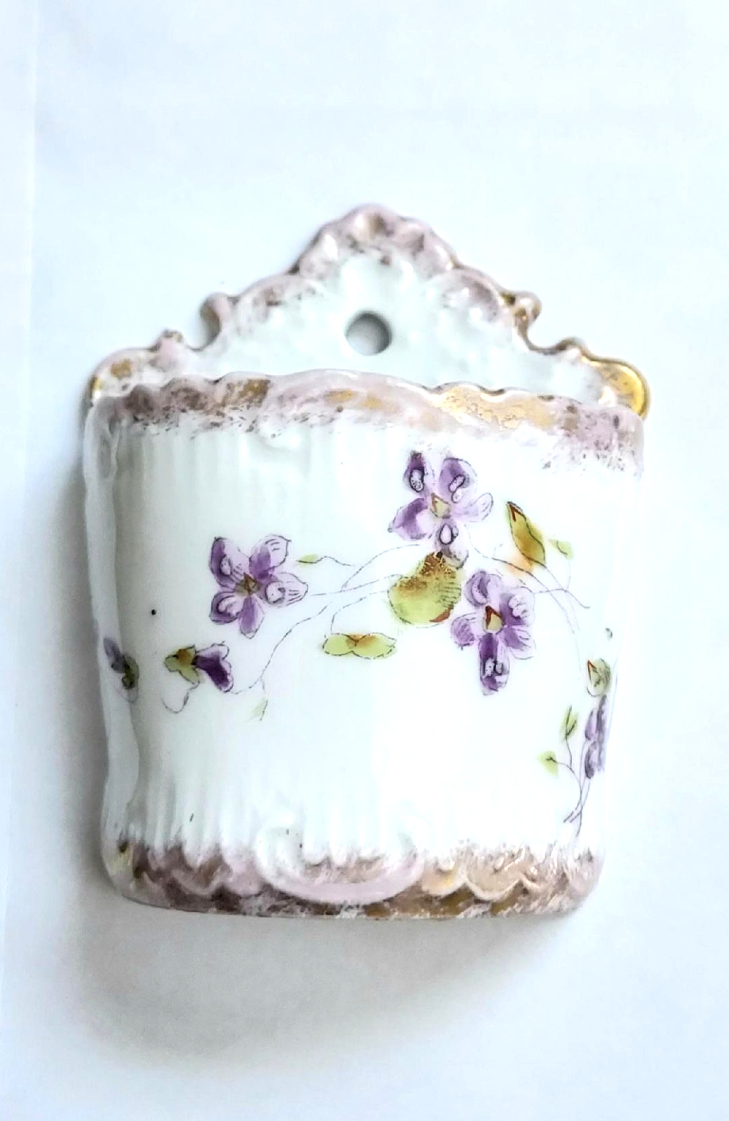 Antique LIMOGES FRANCE Calling Card Holder AKCD Porcelain Desktop Accessory