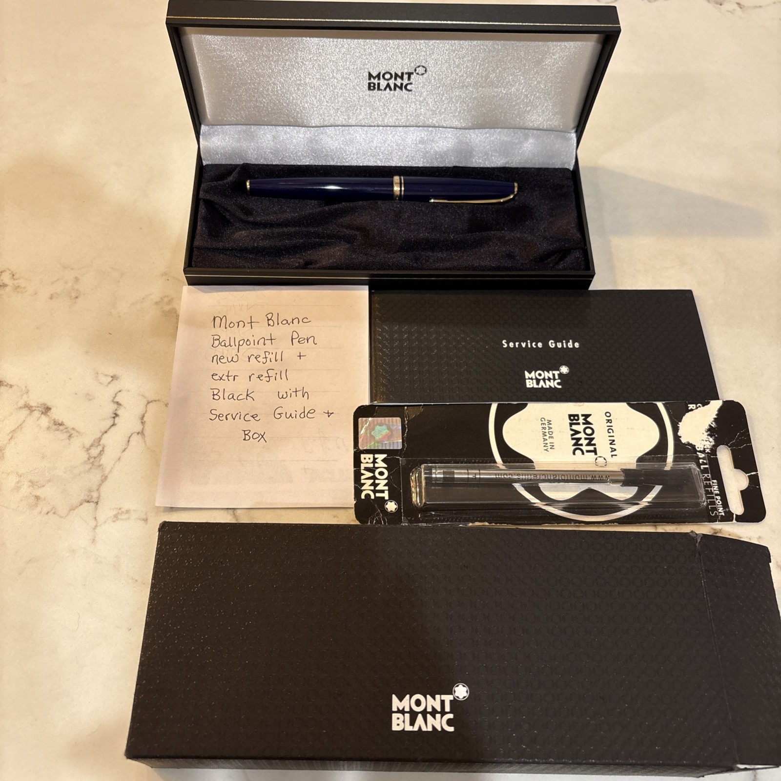 Vtg Mont Blanc Ballpoint Pen Noblesse Series Box & Extra Refill Made In Germany