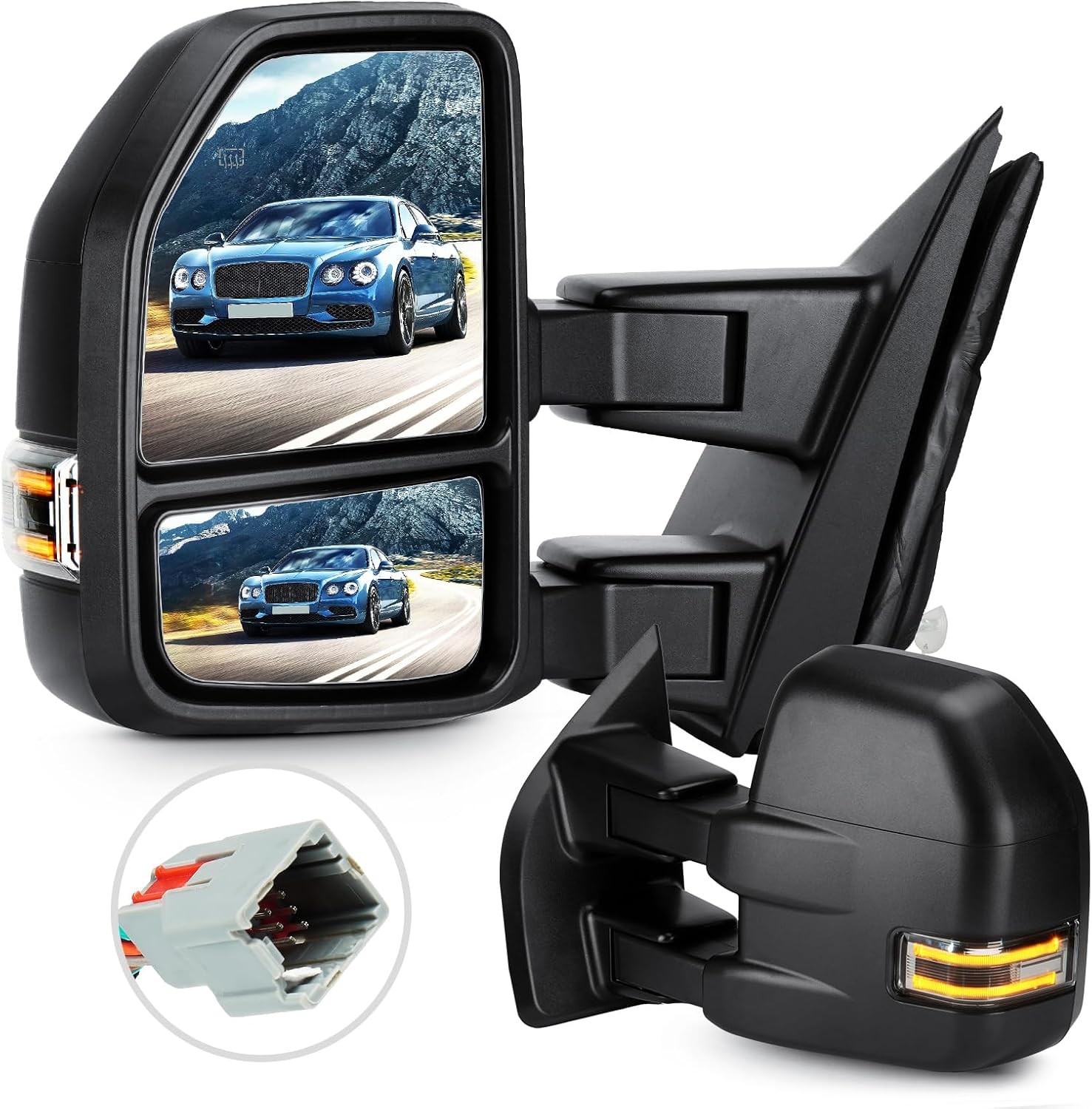 Towing Mirrors for Ford F-150 2015 2016 2017 2018 2019 2020 Power heated Tempera