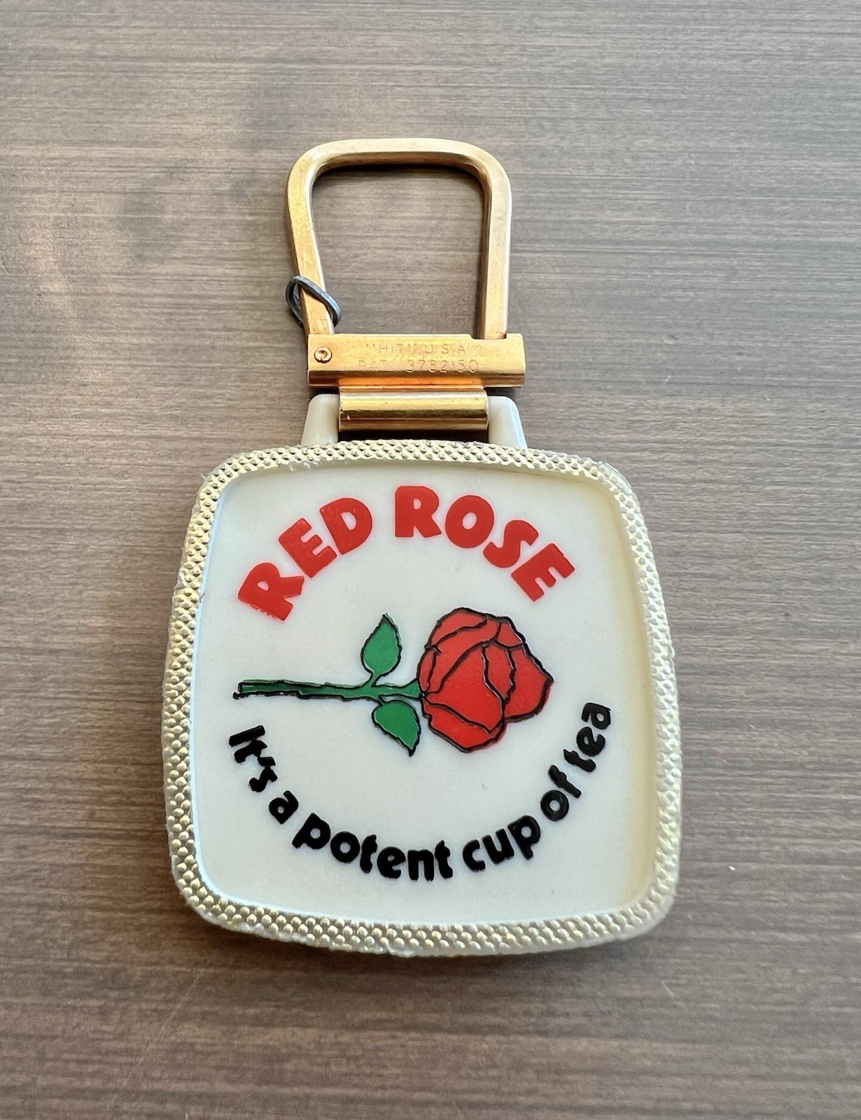 Vintage Red Rose Tea Advertising Keychain RARE (4)