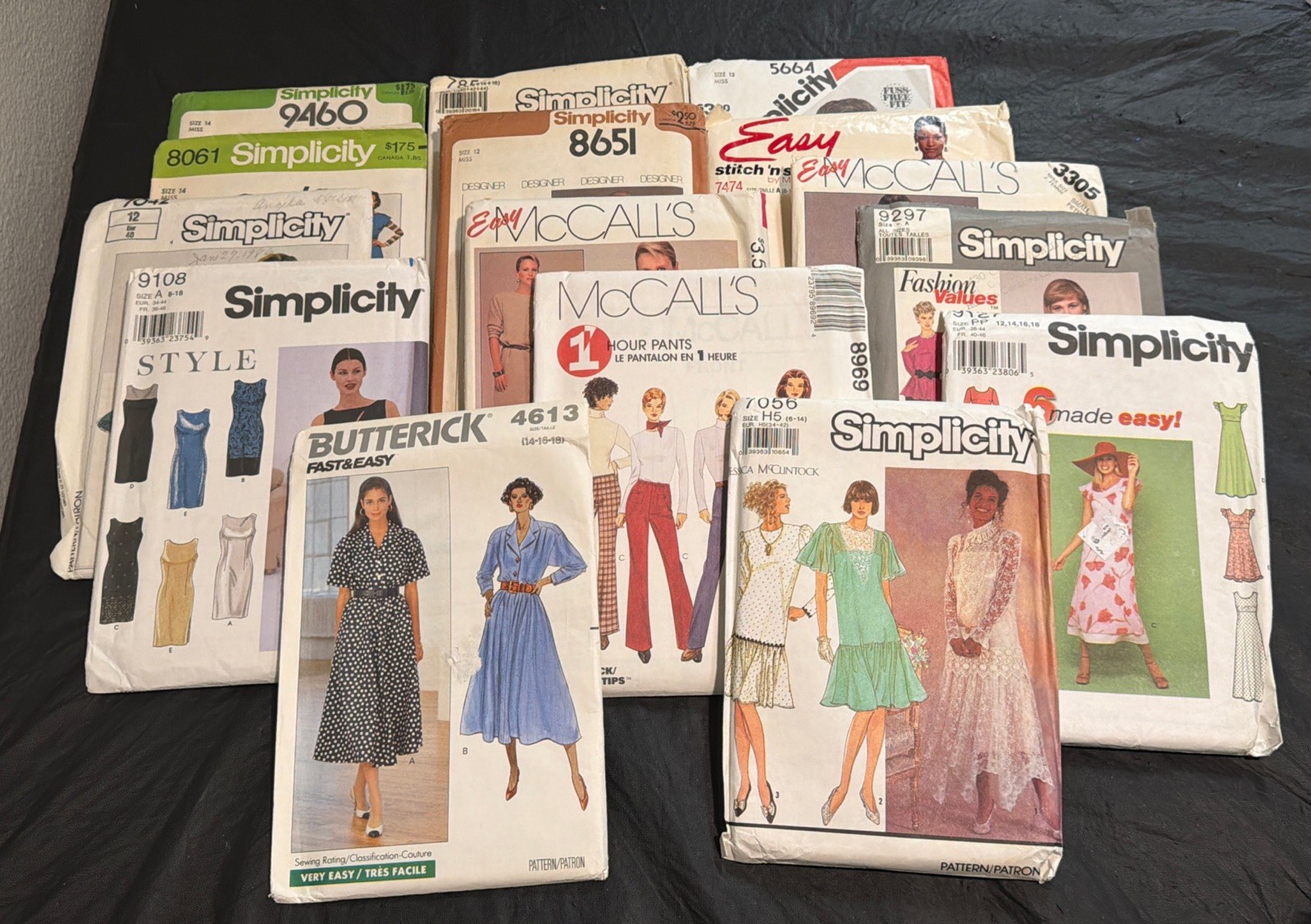 Mixed Lot (15) Sewing Patterns Misses Sz,                 Pre-Owned Uncut