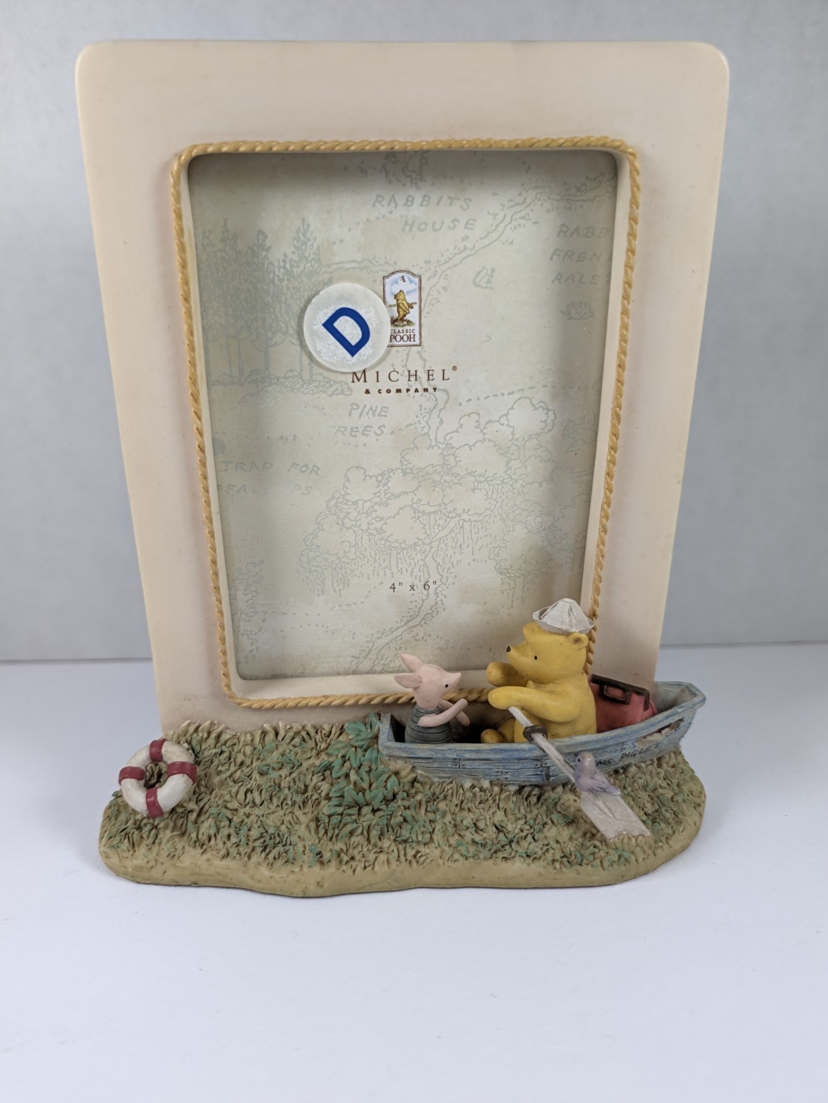 Vintage Michel & Company Classic Pooh & Piglet Resin Picture Frame 4x6 Nautical