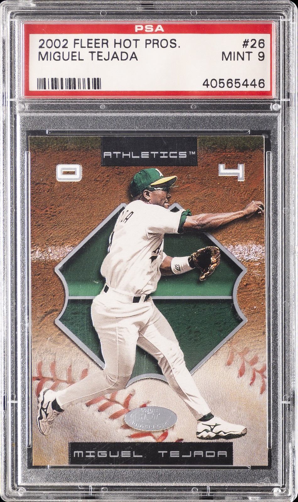 2002 FLEER HOT PROSPECTS #26 MIGUEL TEJADA PSA 9