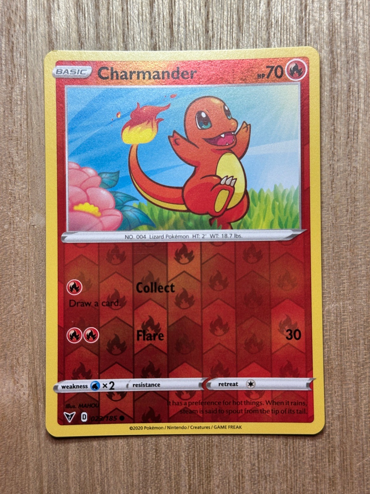 Charmander Reverse Holo Common SWSH04: Vivid Voltage 023/185 NM