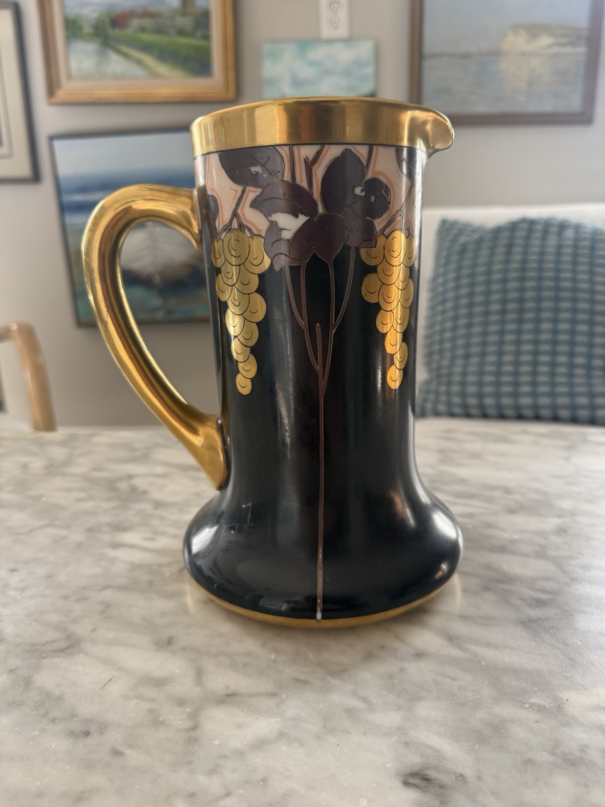 Antique Robert W A Pickard Studios Hessler Signed Art Deco Vase 8.5 Inches Tall