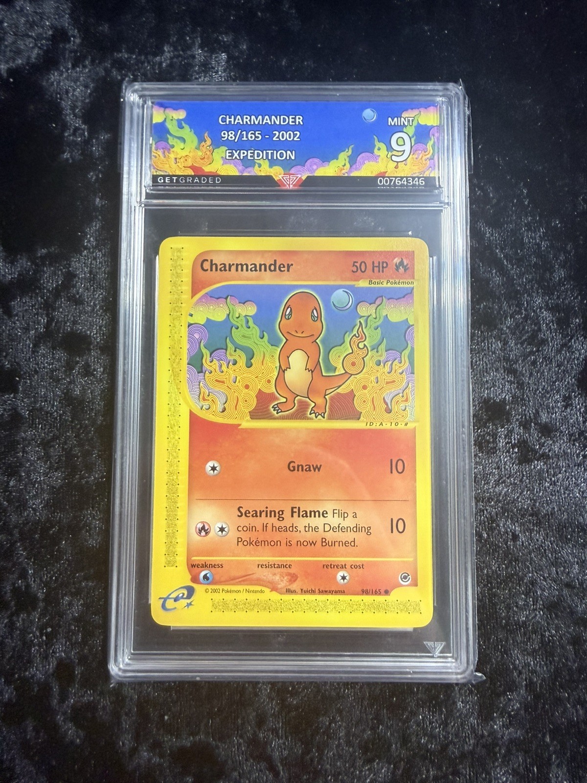 Pokémon Charmander 98/165 Expedition GetGraded GG 9 Mint Art Label