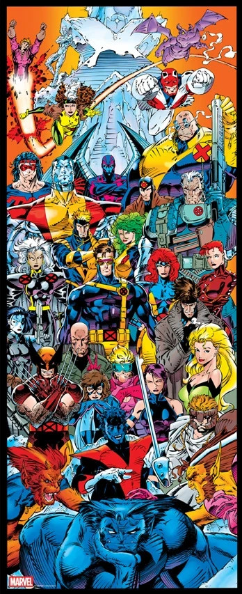 X-Men Jim Lee Comic Book Cover Variant Lithograph 10x24.5 Marvel No Mondo Art