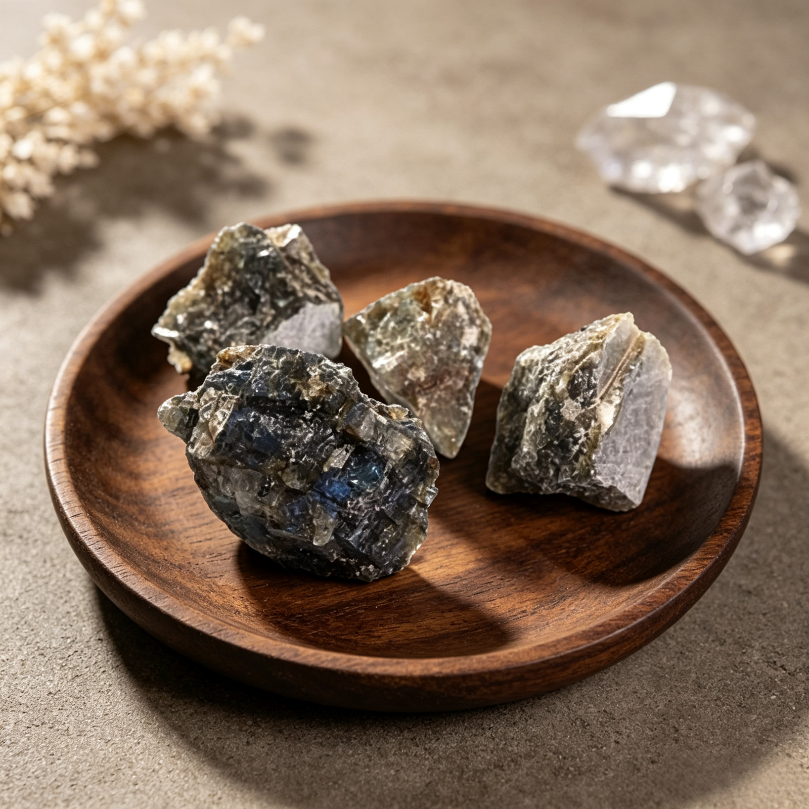 2PC Natural Raw Labradorite Rough Stones Mineral Specimen Furniture Decoration