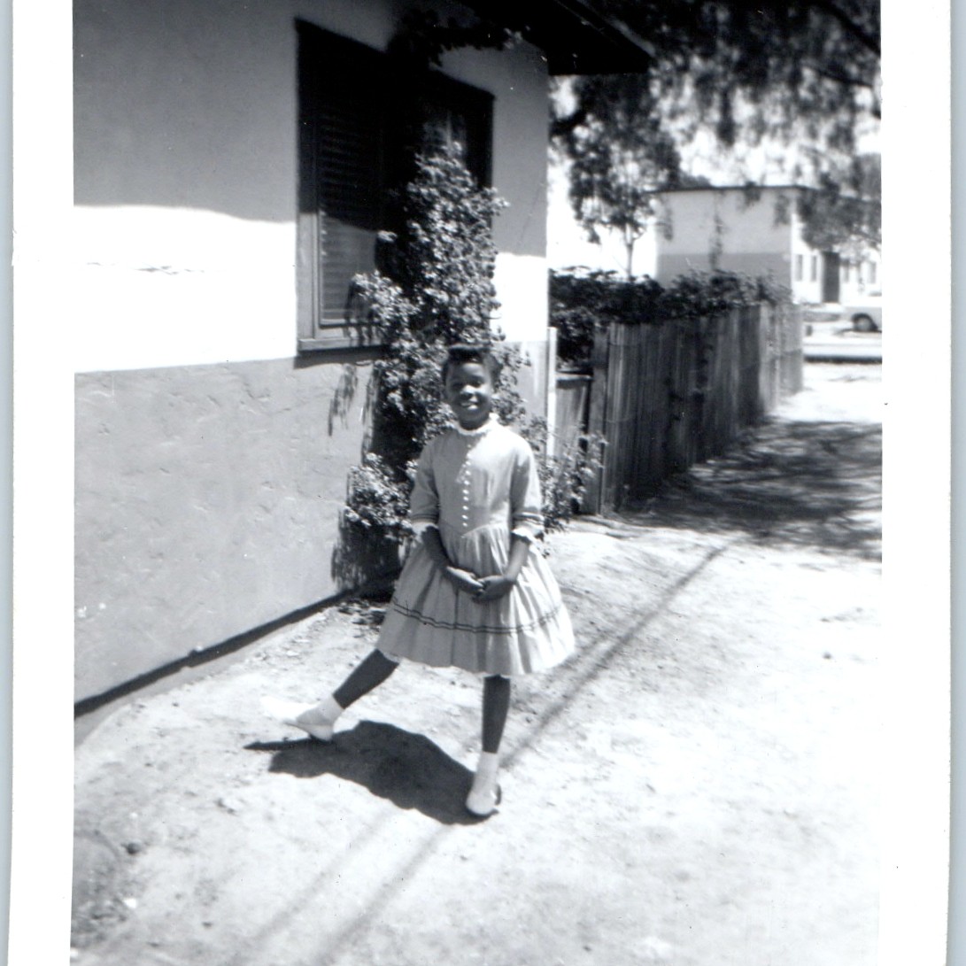 c1950s African American Cute Girl Dress Posing 5\