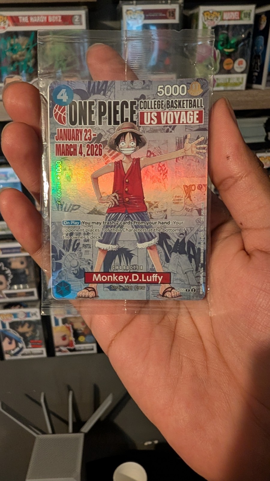 One Piece Monkey D. Luffy Rutgers Card Basketball US Voyage