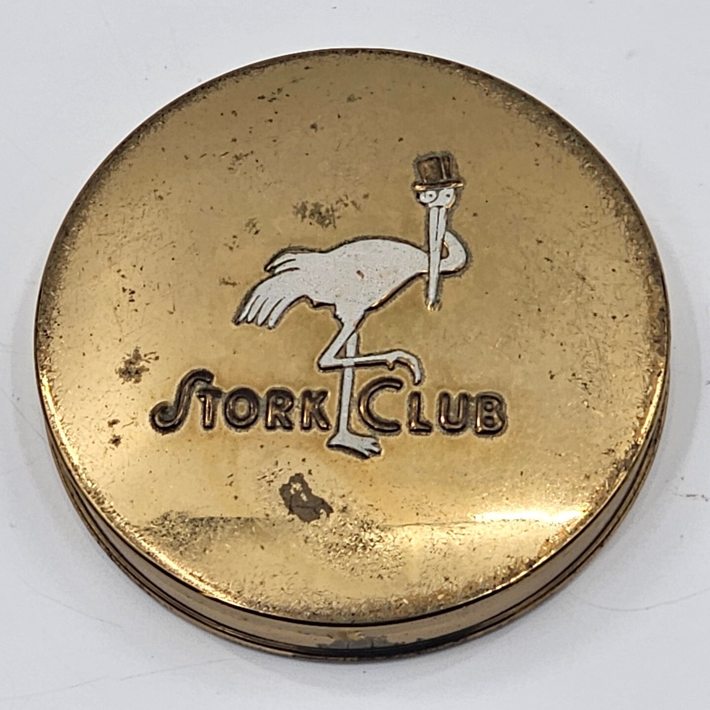 Vintage Stork Night Club Make Up Compact New York Deep South Pressed Powder READ
